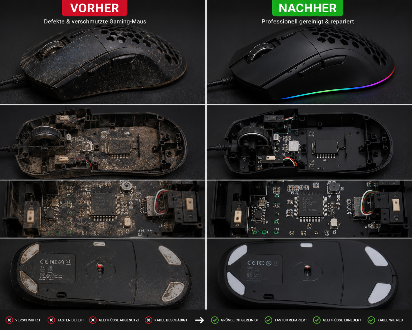 Gaming-Maus: Von verschmutzt & defekt zu gereinigt & wie neu